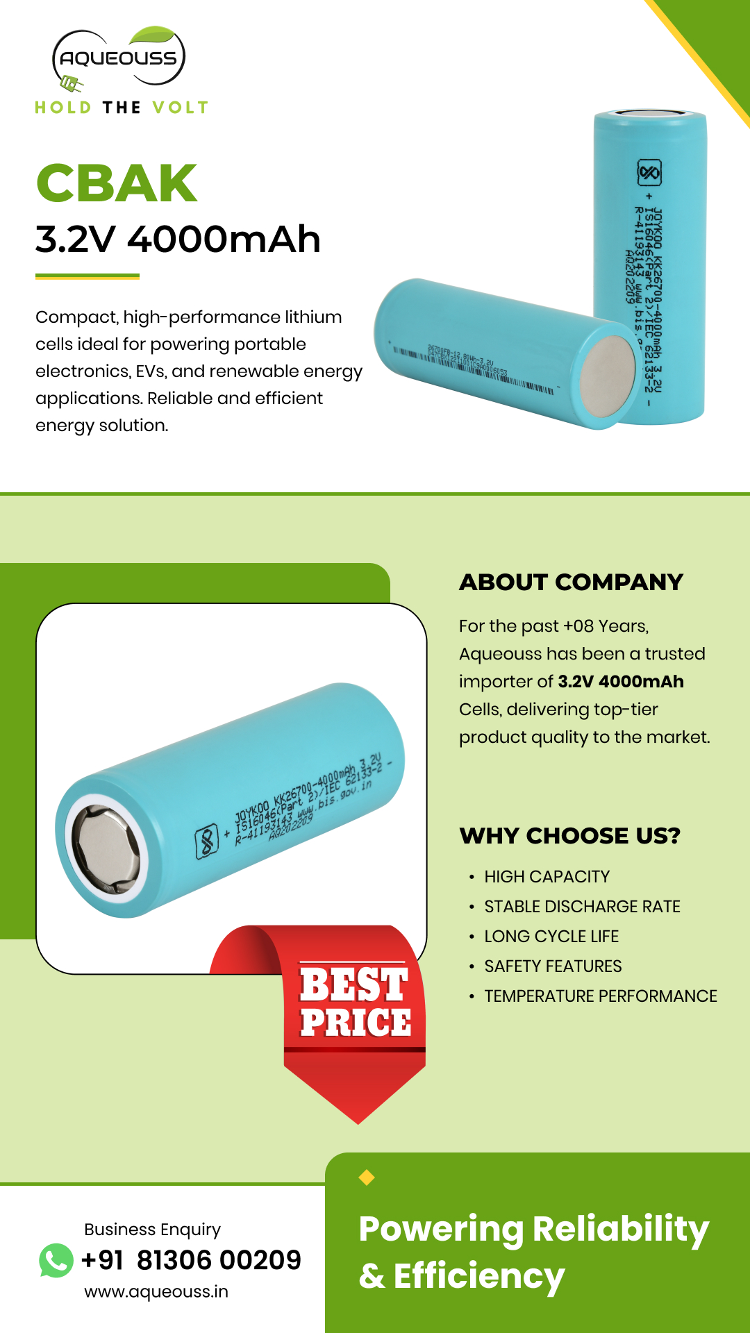 CBAK 3.2V 4000mAh flayer for aqueousss